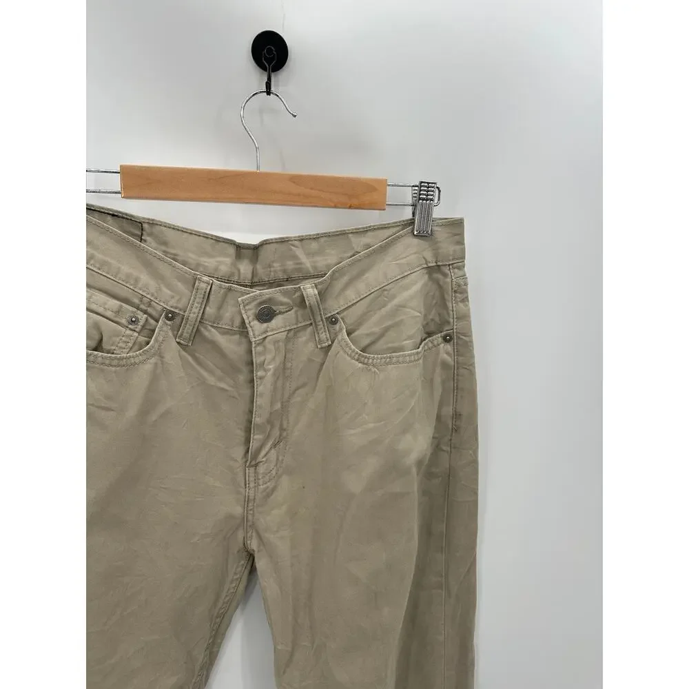 Levi's‎ 514 Straight Fit Washed Soft Twill Brown Khaki Jeans Men's Size 34 x 34